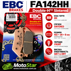 EBC FA142HH - Тормозные колодки BMW C; CAGIVA 900, GRAN CANYON, NAVIGATOR; HONDA CB, CB-1, CBF, CBR, CBX, FMX, FORZA 125-1500 1987-2022