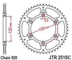 JT JTR251.49SC YAMAHA FX, TT-R, WR, YZ 125-450 1998-2020