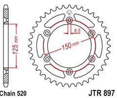 JTR897,48SC Задня зірочка KTM SX / EXC