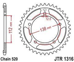 JTR1316,41 - JTR1316 Cтальная задняя звездочка HONDA CB 500F/X '13-'19, CBR 500R '13-'15