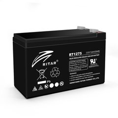 Акумуляторна батарея AGM RITAR RT1275B, Black Case, 12V 7.5Ah (151 х 65 х 94 (100)) Q10