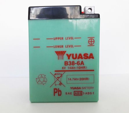 YUASA B38-6A Мото аккумулятор 14.7 А/ч, (-/+), 119х83х161 мм