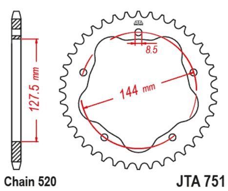 JT JTA751.42 - Звезда задняя легкосплавная (требует адаптера JTA750B) DUCATI 916, MONSTER, STREETFIGHTER 800/848/916 1994-2015