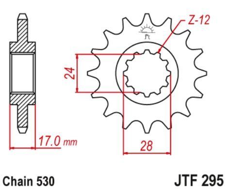 JTF295,15RB Передня зірочка HONDA CBR 500/600 1987-1996