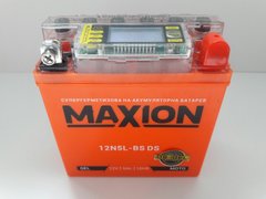 12N5L-BS MAXION (DS-iGEL), -/+, гелевий акб з вольтметром 12V, 5Ah, 119x60x129 мм (YTX5AL-BS, YB5L-B)