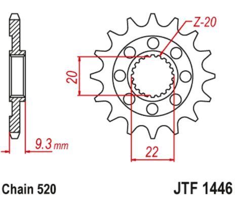 JT JTF1446.13SC - Звезда передняя KAWASAKI KX 250 2006-2020
