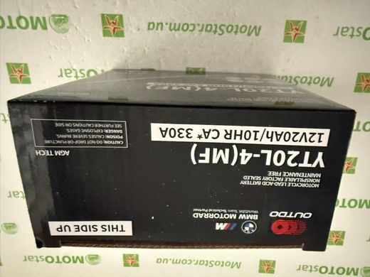 OUTDO YT20L-4 (MF) 12V, 20 A/ч, CA 330 A, (-/+), 175x87x155 мм (YTX20L-BS, YTX20HL-BS)