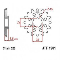 JT JTF1901.12 - Звезда передняя BETAMOTOR RR; HUSQVARNA FC, FE, FR, FS, TC, FX; KTM EXC, EXC-E, EXC-F, EXE, FREERIDE, MXC, RALLY, SMR, SUPERMOTO, SX 125-560 1990-2021