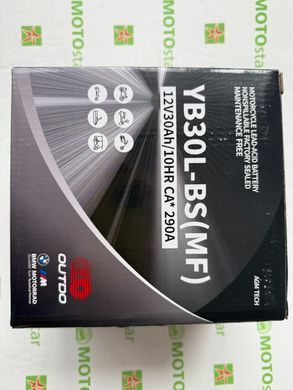Акумулятор Outdo YB30L-BS (MF) 30Ah/10HR CA*290A (YTX30L-BS) AGM Tech 166x126x175 мм