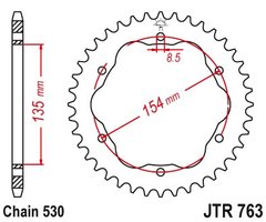 JTR763.40 (стальная задняя звездочка)