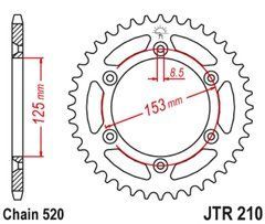 JT JTR210,45SC - Звезда задняя HONDA CR, CRF, CRM, XR 125-650 1983-2021