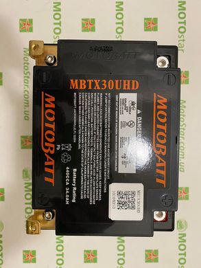 Акумулятор Motobatt MB MBTX30UHD 32 A / ч, 390 A, (+/-) (- / +) ,, 166x126x175 мм, вага 10,2кг