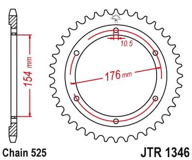 JTR1346,43 - JTR1346 Стальная задняя звездочка