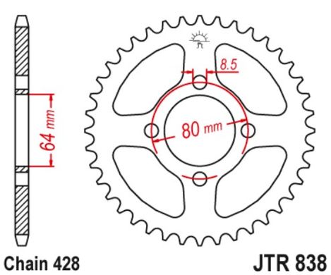 JT JTR838.45 YAMAHA YBR 125 05-12