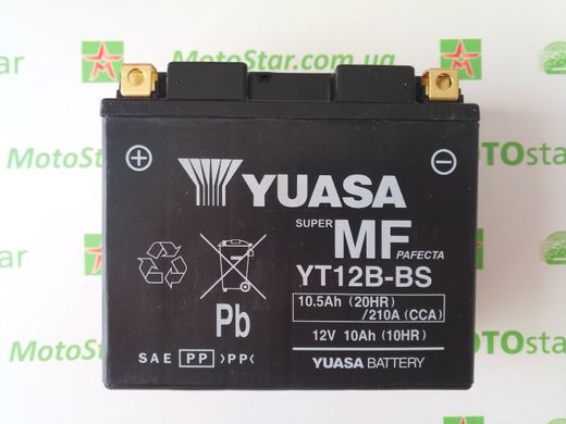 YUASA YT12B-BS Мото аккумулятор 10 А/ч, 215 А, (+/-), 150х69х130 мм