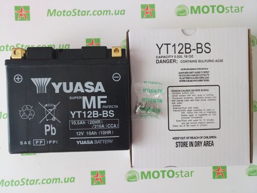 YUASA YT12B-BS Акумулятор 10 А/ч, 215 А, (+/-), 150х69х130 мм