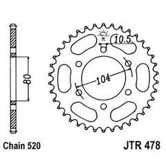 JT JTR478.45 - Звезда задняя KAWASAKI EN, ER-6F, ER-6N, EX, KLE, Z, ZR, ZX-6R, ZX-6RR, ZXR 400-800 1988-2020