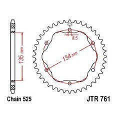 JT JTR761.43 - Звезда задняя DUCATI DIAVEL 1198 2011-
