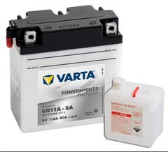 VARTA 6N11A-3A, 012014008 Акумулятор 11 А / ч, 80 А, (- / +), 6V 122х61х135 мм