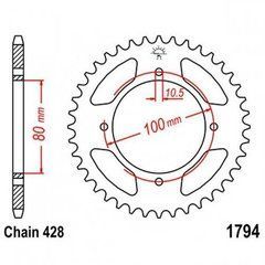 JT JTR1794.45 - Звезда задняя SUZUKI GZ 125 MARUDER '98 -'11