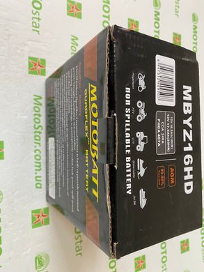 Motobatt MBYZ16HD Мото акумулятор 16,5 A/ч, 240 А, (+/-)(-/+), 151x87x145 мм (YTX14-bs, YTX14L-BS) вес 5кг