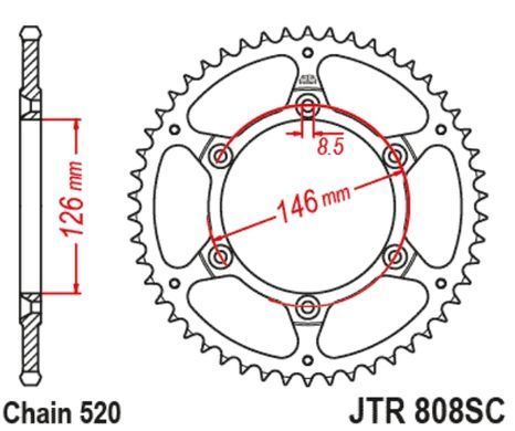 JT JTR808.49SC KAWASAKI KLX; SUZUKI DR, DR-Z, RM, RM-X, RM-Z, TSR 100-450 1979-2019