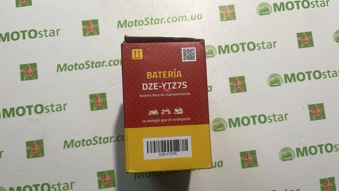Аккумулятор DZE DZYTZ7S (YTZ7S) 12V 6AH 130A 113X70X105 мм