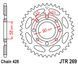 JT JTR269.36 - Звезда задняя DAELIM VL, VS, VT; HONDA CB, CBZ, CG, CM, EZ, H, NX, XL; KREIDELER 125; KYMCO HIPSTER, PULSAR, STRYKER, ZING 90-185 1973-2010