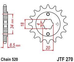 JTF270,13 Передня зірочка