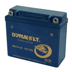 DYNAVOLT MG7A-3А Мото аккумулятор 7 А/ч, 60 А, 149х60х130 мм (12N7A-3A, YB7BL-B)