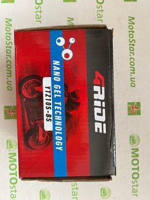 YTZ10S-BS 4RIDE NANO GEL 12V 8.6Ah 190A L+, 150x86x94мм, вага 2,865кг