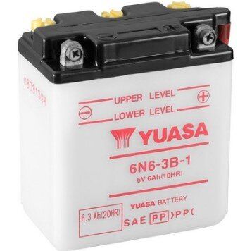 YUASA 6N6-3B-1 Мото акумулятор 6V, 6,3 А/ч, (-/+), 99х57х111 мм