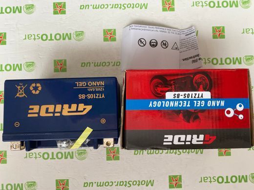 YTZ10S-BS 4RIDE NANO GEL 12V 8.6Ah 190A L+, 150x86x94мм, вага 2,865кг