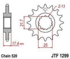 JT JTF1299.14 - Зірка передня HONDA CB, VT, VTR 250 1994-2009