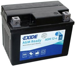 EXIDE SLA12-4 / AGM12-4 Мото аккумулятор 3 А/ч, 50 А, (-/+), 113х70х85 мм