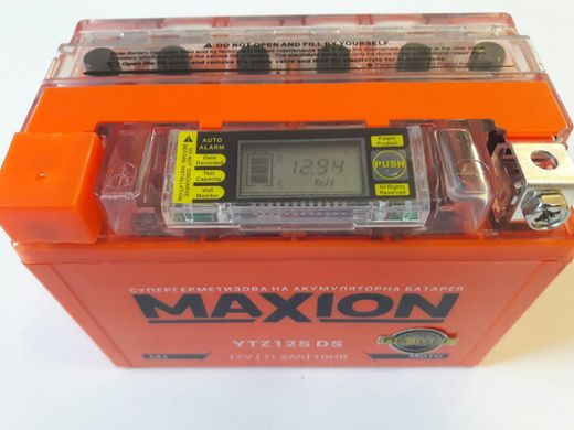 YTX12-BS MAXION (DS-iGEL), гелевий акумулятор з вольтметром 12V, 10Ah, 150x87x130 мм