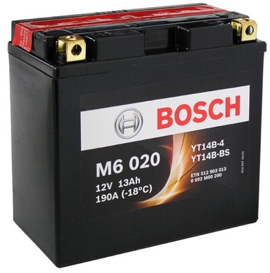 Мотоакумулятор BOSCH-M6020 0 092 M60 200 12V,12Ah,д. 152, ш. 70, в.145, электролит в к-те, вес 4,5 кг