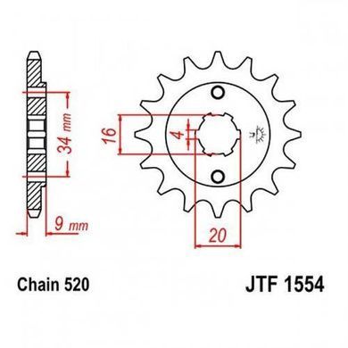 JT JTF1554.13 - Зірка передня Kovi Advance 300 (адванс 300)