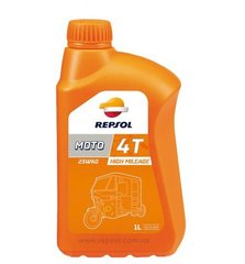 Масло моторное 2Т Repsol MOTO HIGH MILEAGE 4T 25W60, 1л (RP181I51)