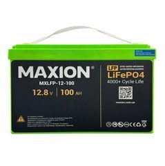 Акумулятор MAXION LiFePO4 MXLFP-12-100 12V, 100Ah, 1280W*h, (літій-залізо-фосфатний акумулятор для ДБЖ (UPS))