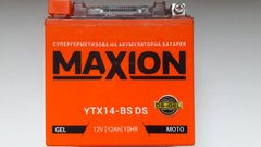 YTX14-BS MAXION (DS-iGEL), гелевый аккумулятор с вольтметром 12V, 12Ah, 150x87x145 мм