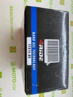 Аккумулятор YTX14-BS 4RIDE NANO GEL 12V 14Ah 205A L+, 150x86x145 мм, вес 4,6кг