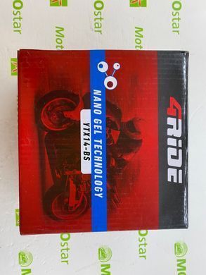 Аккумулятор YTX14-BS 4RIDE NANO GEL 12V 14Ah 205A L+, 150x86x145 мм, вес 4,6кг