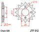 Звездочка с демфером JT JTF512,15RB Loncin VOGE 300 RALLY, 300DS, LX300-6D DS6, LX300GY-A DS2 PRO