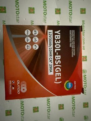 OUTDO YB30L-BS GEL (YTX30L-BS) Аккумулятор 30 А/ч, 290 А, (-/+), 166х126х175 мм