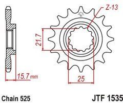 JT JTF1535.15 - JTF1535 (Стальная передняя звездочка)