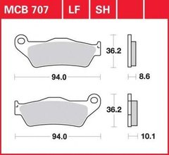 LUCAS MCB707SH - Тормозные колодки задние