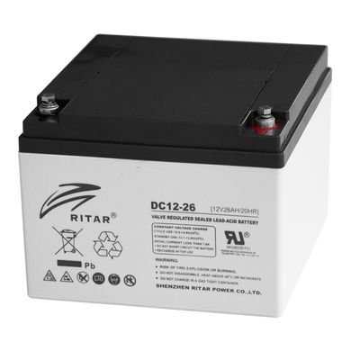 Аккумуляторная батарея AGM RITAR RT12260, Gray Case, 12V 26.0Ah (166х178х125) Q1, вес 7,05
