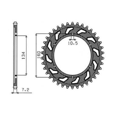 SS 1-4633-46 - Зірка задня HONDA CBR 600F SPORT '01-'02 (JTR1307.46)