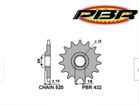 PBR 432 13 18NC шаг цепи 520 - 13зуб. SUZUKI RM-Z 2010 > 2012 (JTF427.13SC)